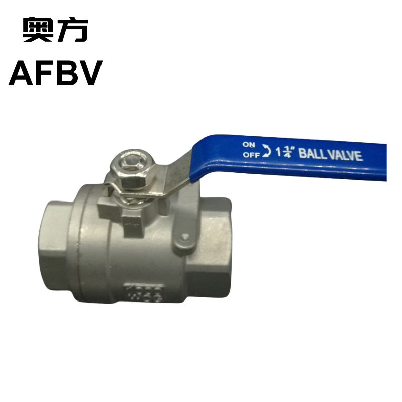 A two-piece threaded ball valve